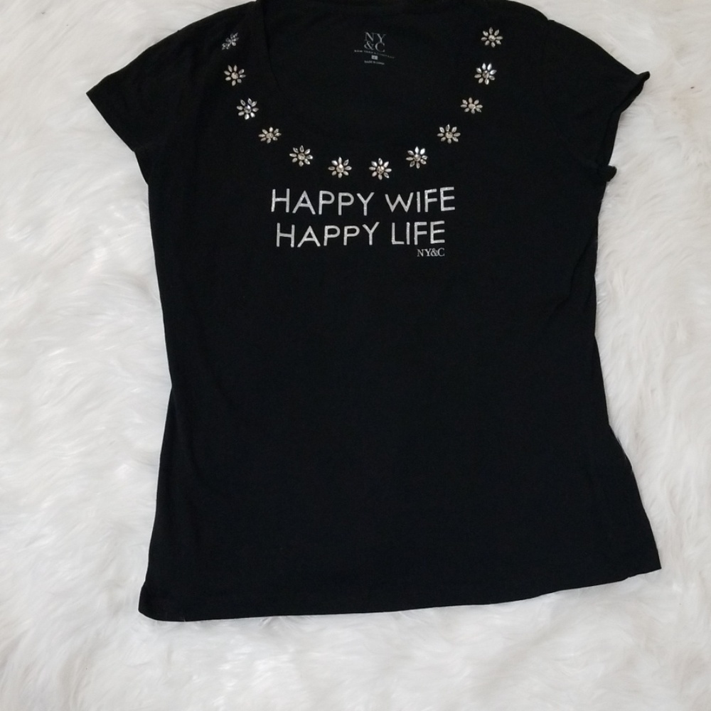 New York and Company Black Tee